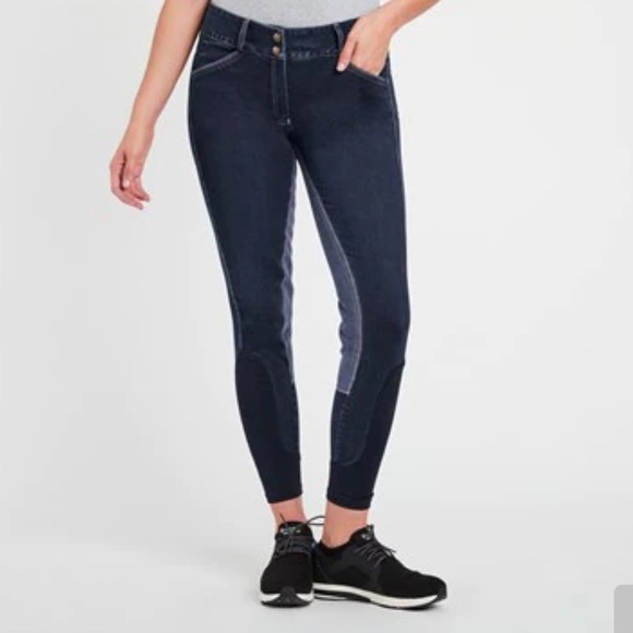 PIPER By SMARTPAK Stretch Denim Full Seat Breeches Riding Jeans - Picture 1 of 15